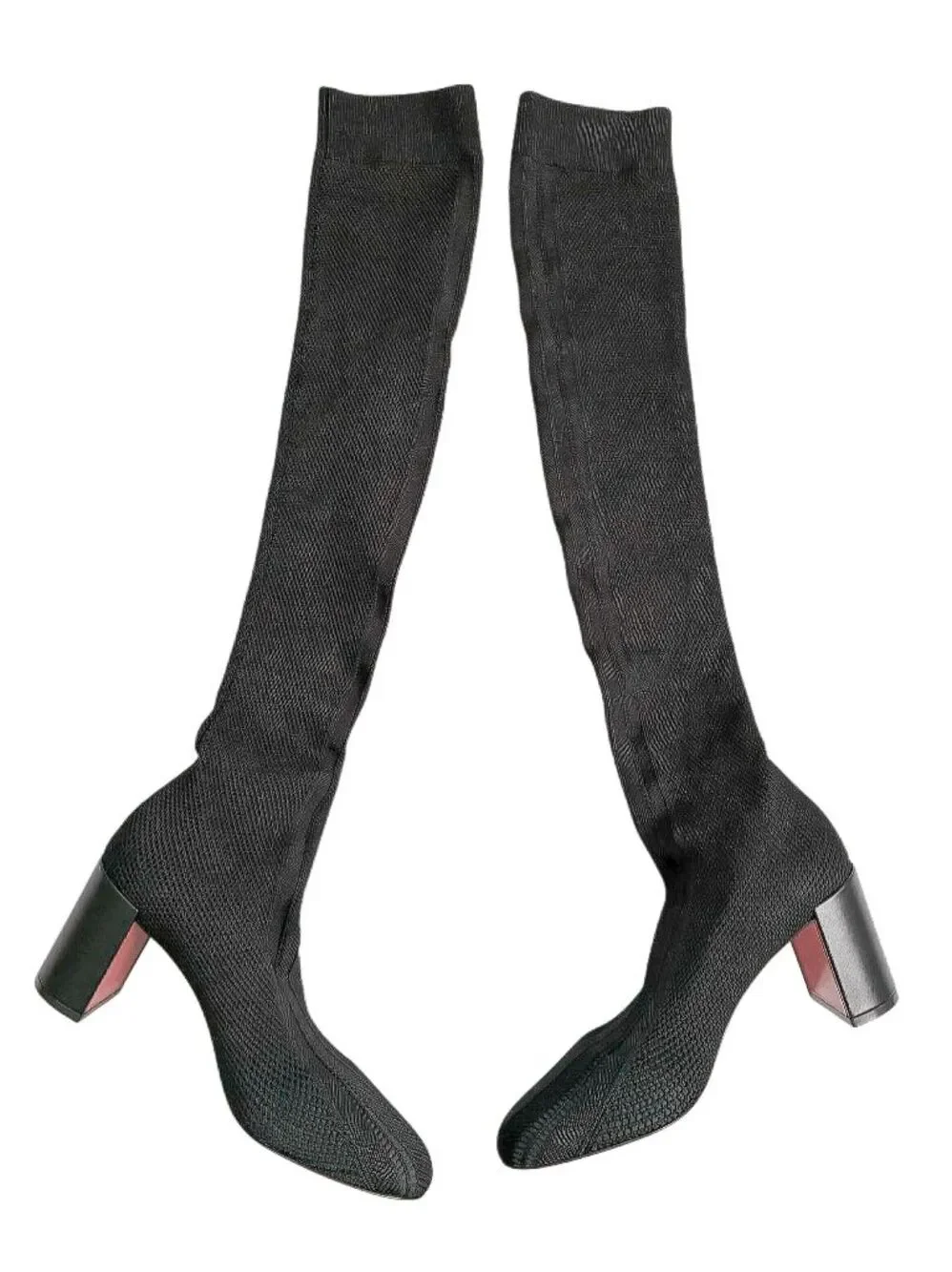 Christian Louboutin Beyonstage Botta 70 Over the Knee Thigh High Boot Black 36.5